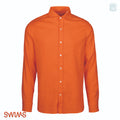 SWIMS Santorini Linen Sport Shirt in Orange on a white background