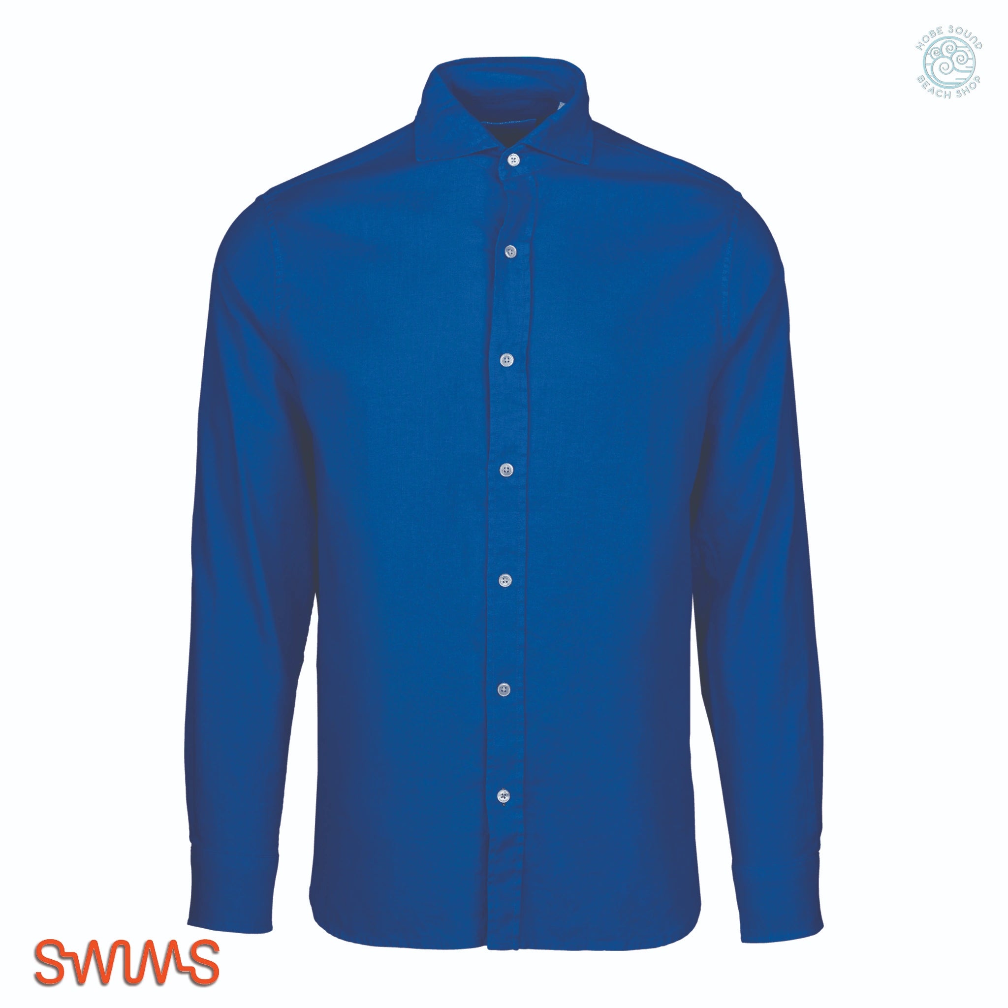 Swims Santorini Linen Sports Shirt in Tidal Blue