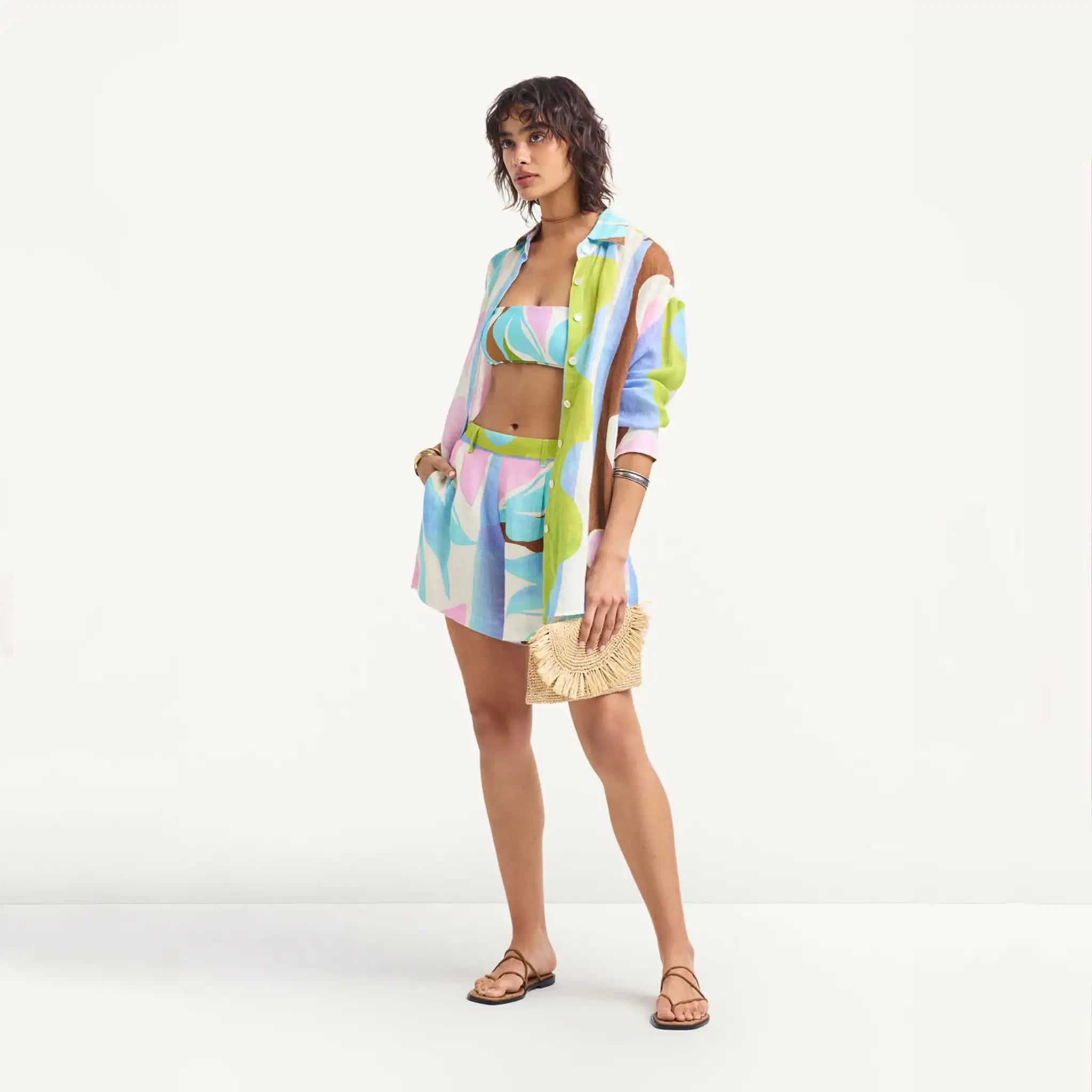 Vitamin A The Getawy Short in Coast Colorblock Side View