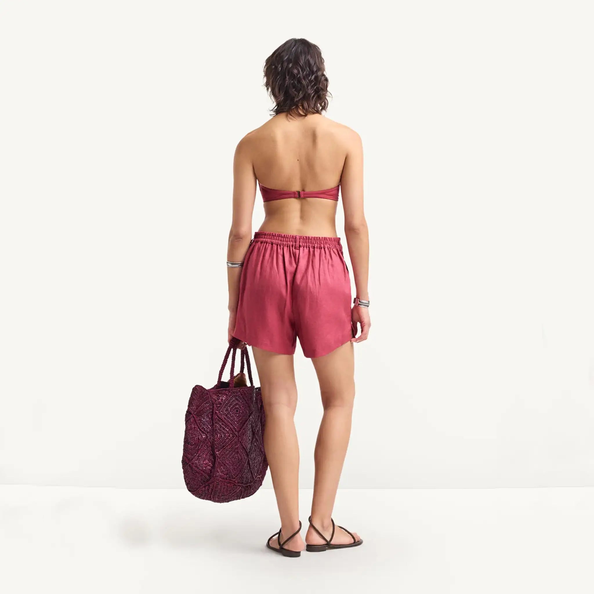 Vitamin A The Getawy Short in Wild Rose Back View
