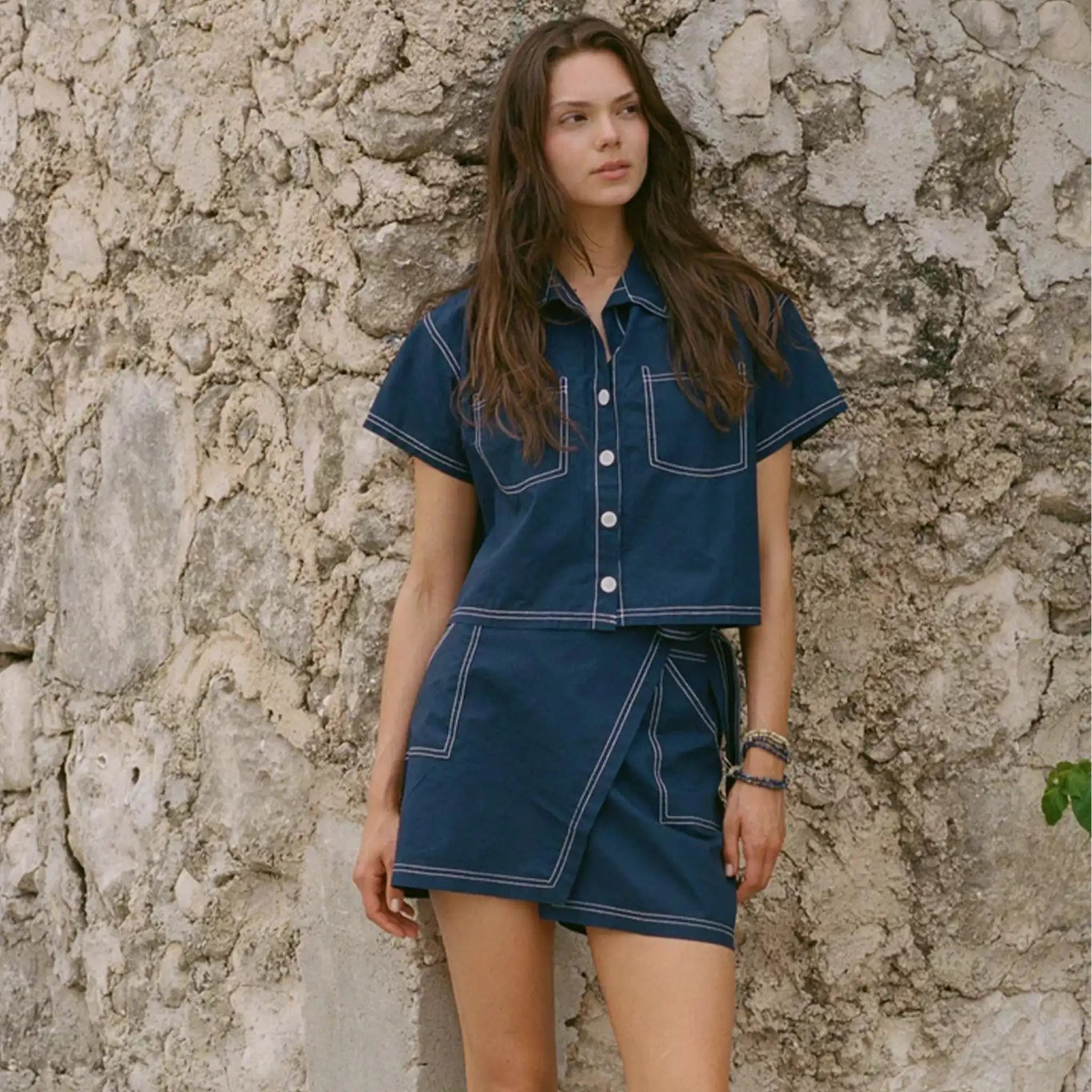 Vitamin A - Ashley Cropped Shirt - Midnight