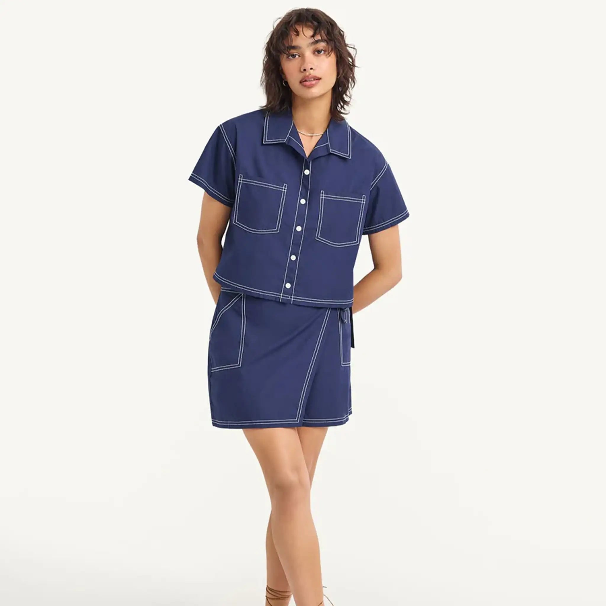 Vitamin A - Ashley Cropped Shirt - Midnight
