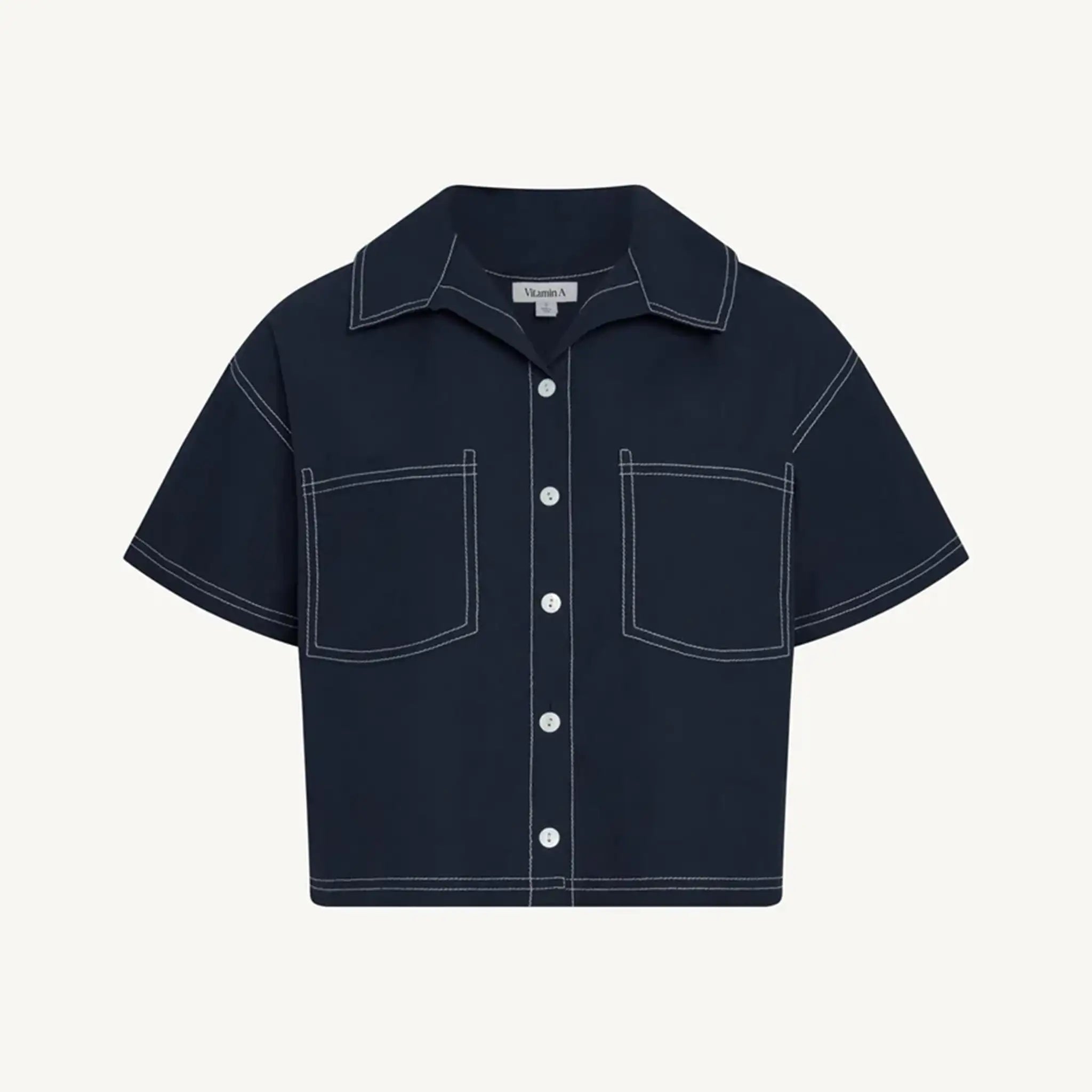 Vitamin A - Ashley Cropped Shirt - Midnight
