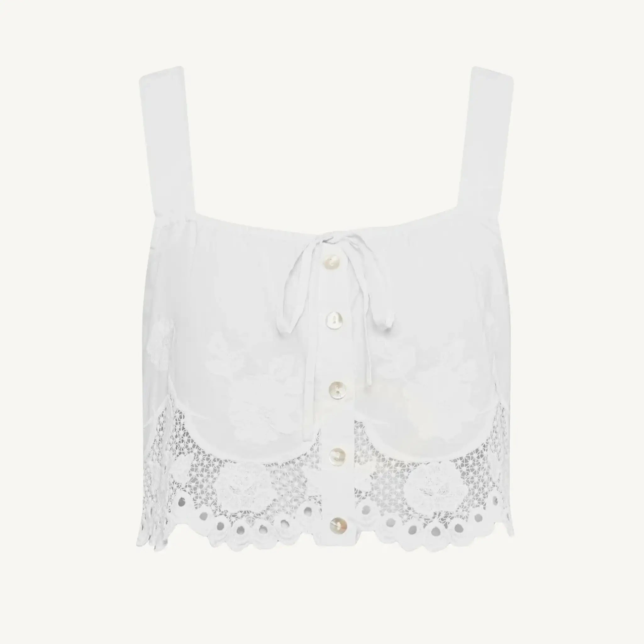 Vitamin A - Flora Tank - White Beachside Broderie