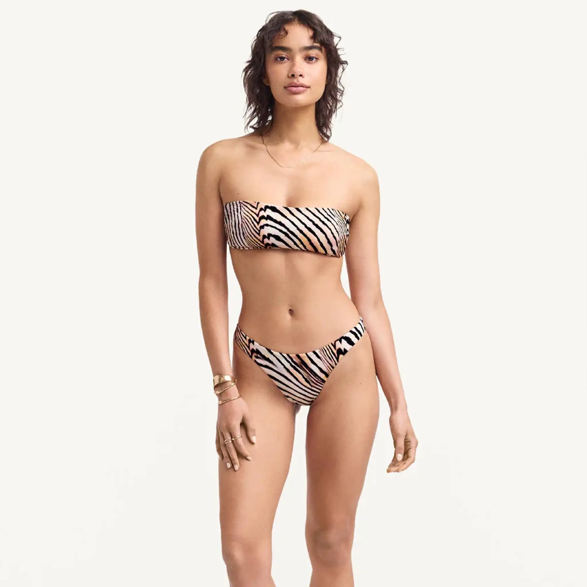 Vitamin A - California High Leg Bottom - Shell Stripe