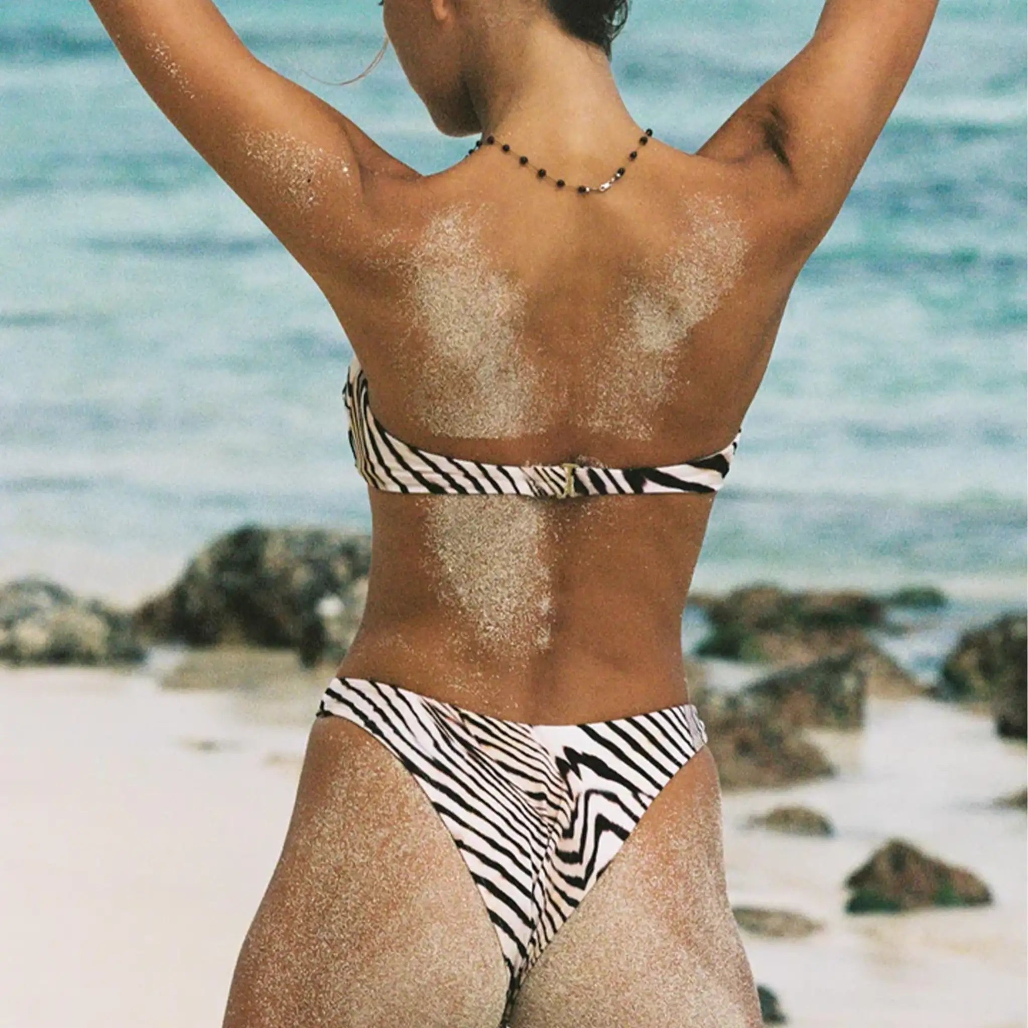 Vitamin A - California High Leg Bottom - Shell Stripe