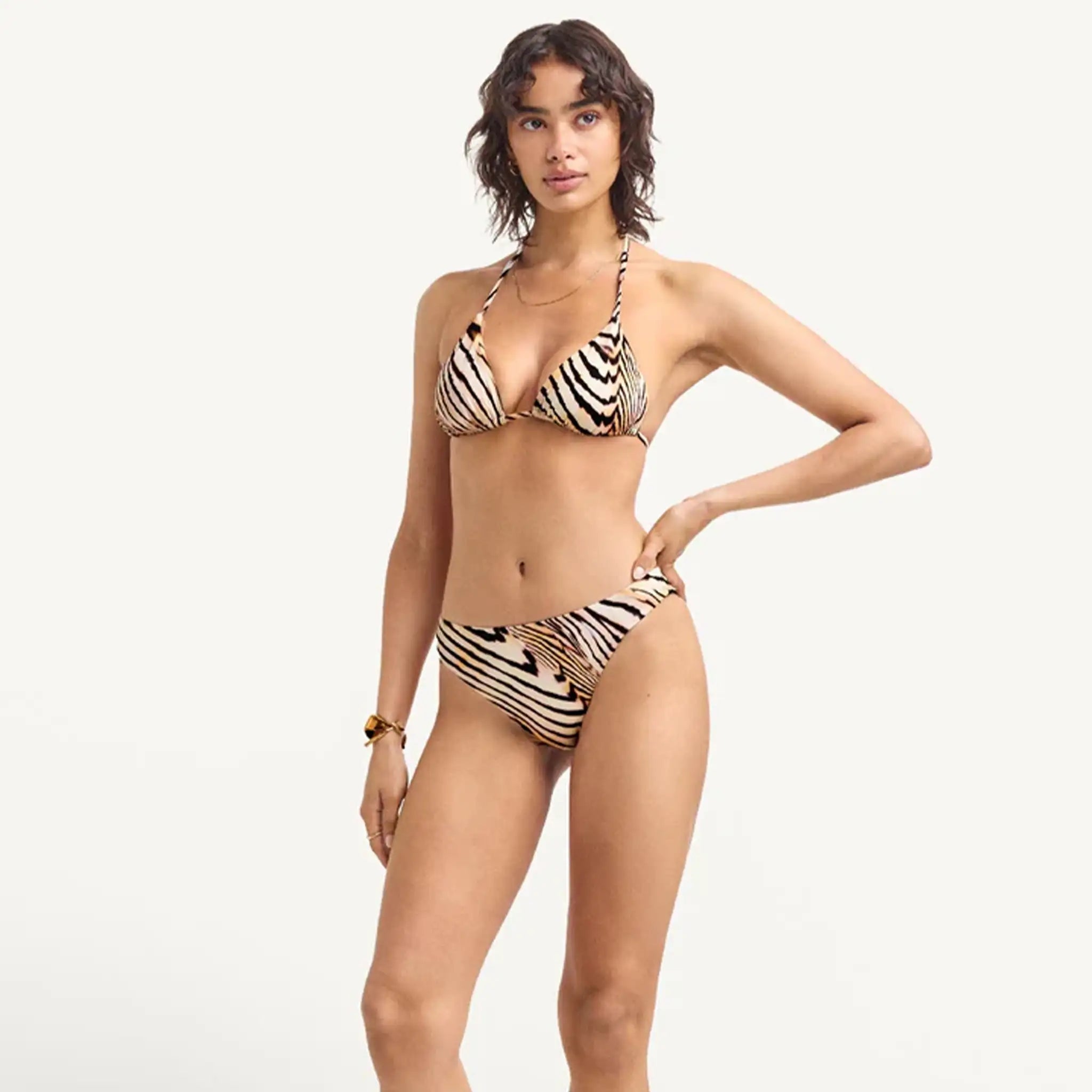 Vitamin A - Cali High Leg Full Bottom - Shell Stripe