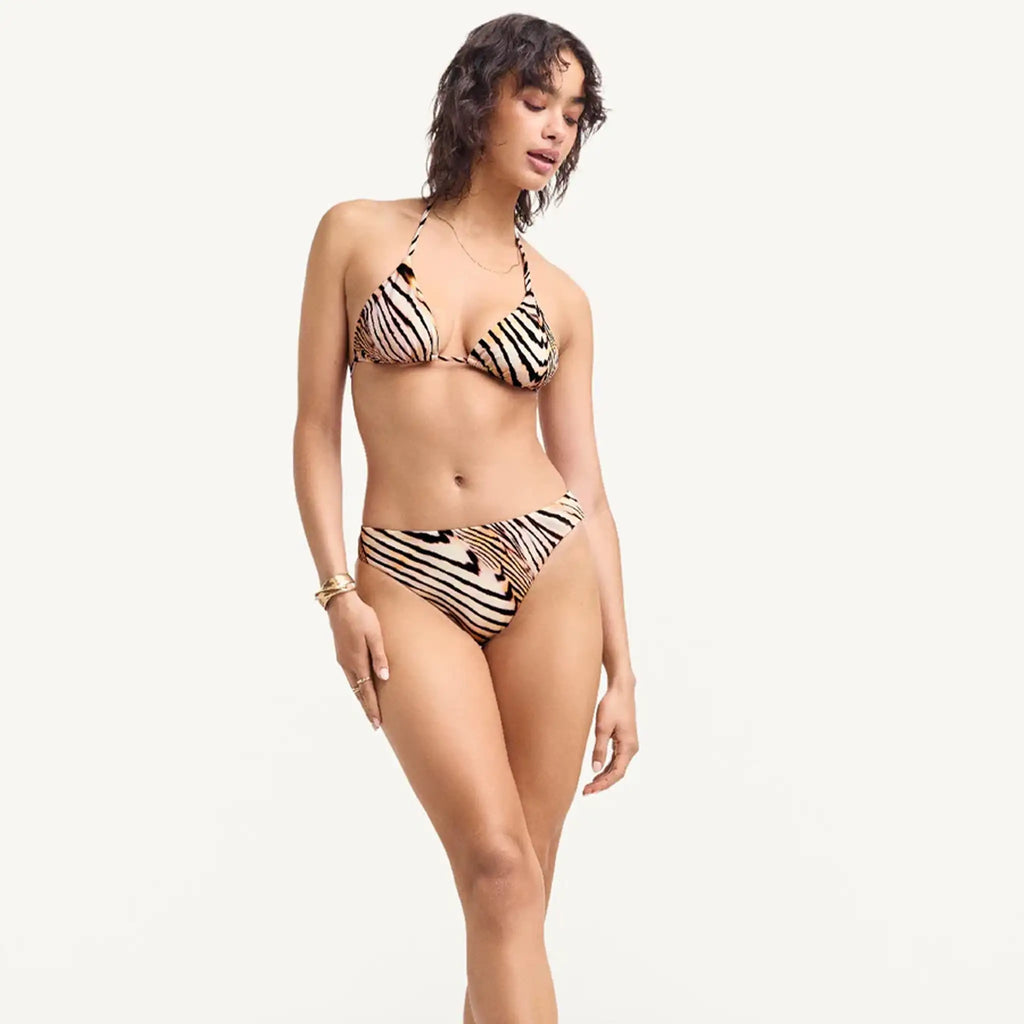 Vitamin A - Cali High Leg Full Bottom - Shell Stripe