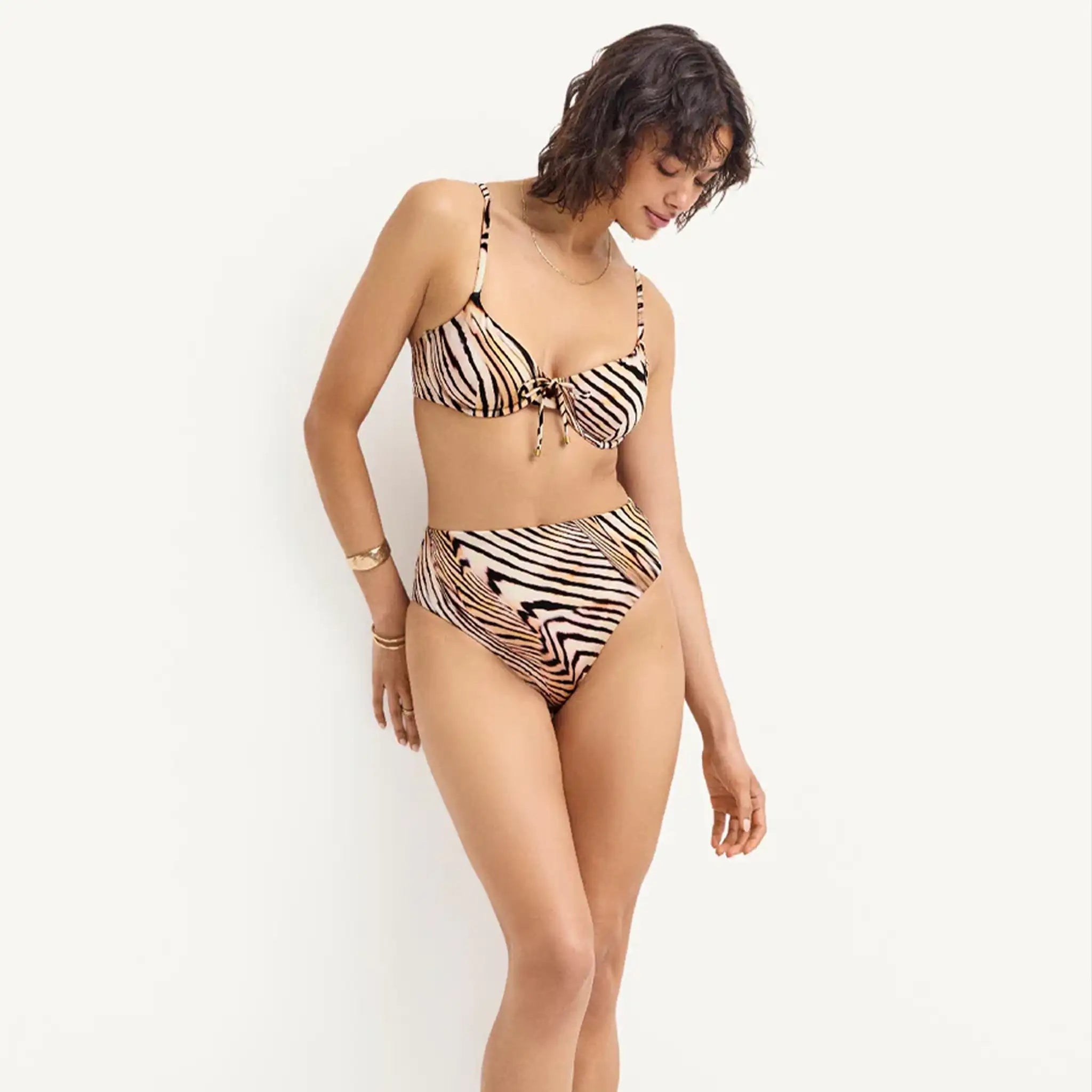 Vitamin A - Barcelona High Waist Bottom - Shell Stripe