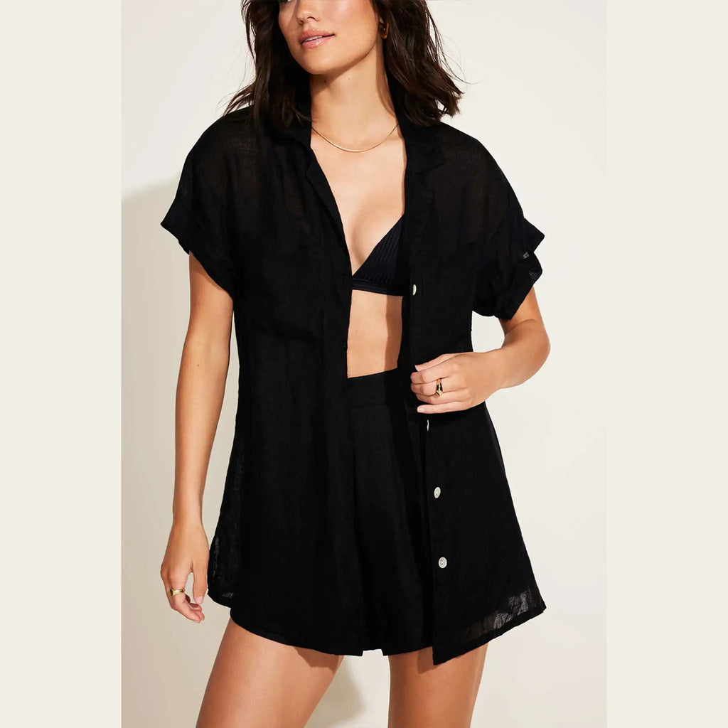Vitamin A - Playa Pocket Blouse - Black