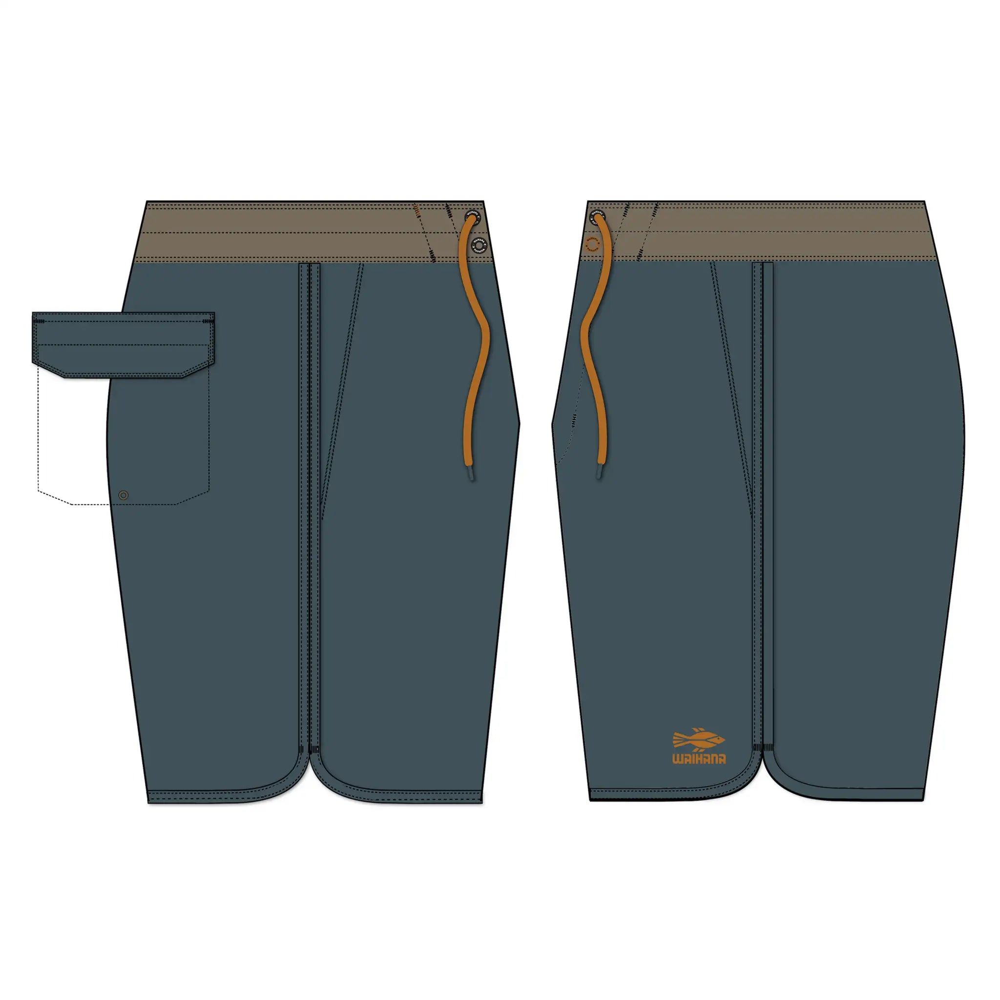 Waihana - Cruiser Shorts - Offshore Blue