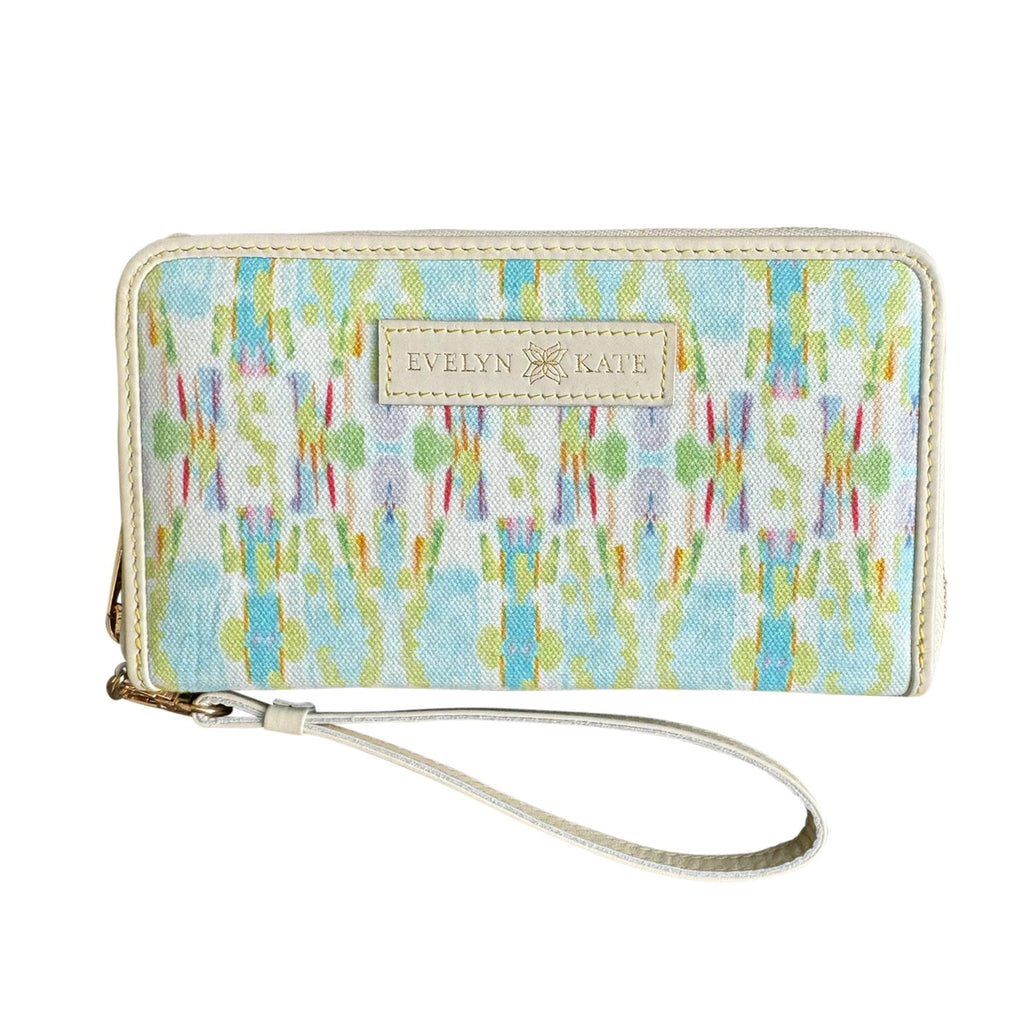 Windward Canvas Wristlet Wallet with Leather Trim and Strap
