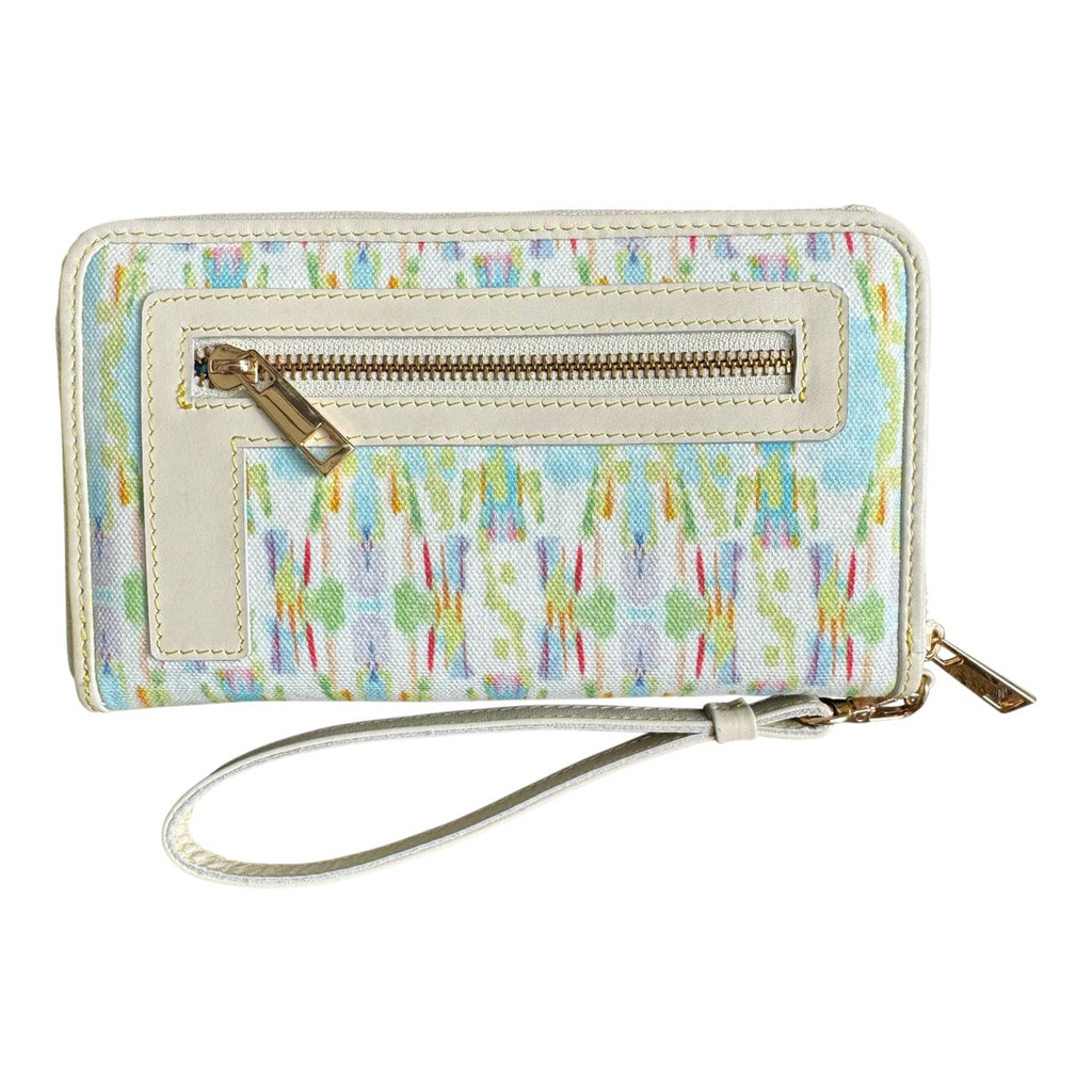 Windward Canvas Wristlet Wallet with Leather Trim and Strap