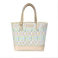Windward Medium Canvas Tote with Leather Trim and Visible Leather Base & Zipper Closure